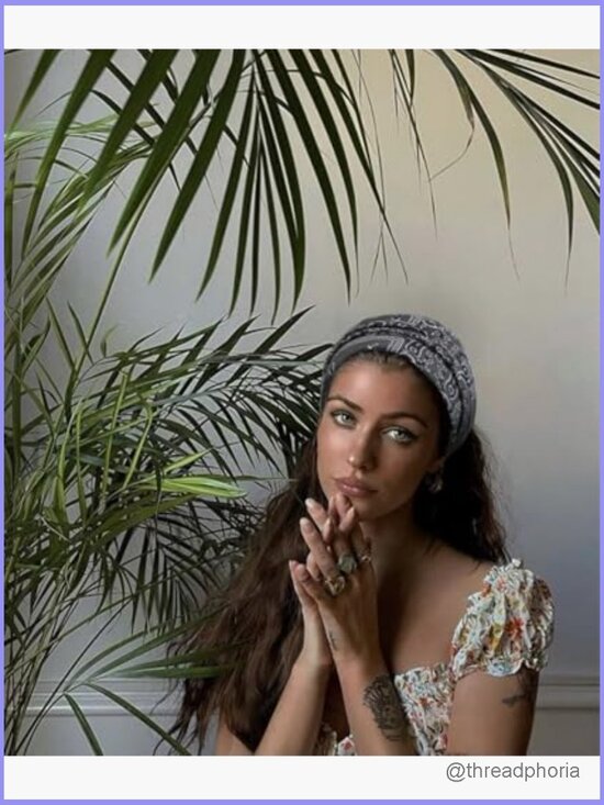 7\'\' Wide Knot Headbands Pack of 10 - Non Slip Boho Paisley Turban Hair Wrap main image 5
